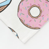 patroon van donuts, roze donuts, blauwe donuts fleece deken (Hoek)