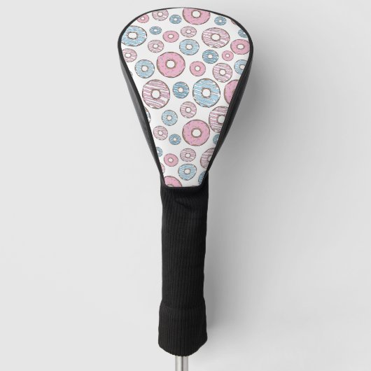 patroon van donuts, roze donuts, blauwe donuts golfheadcover (Voorkant)