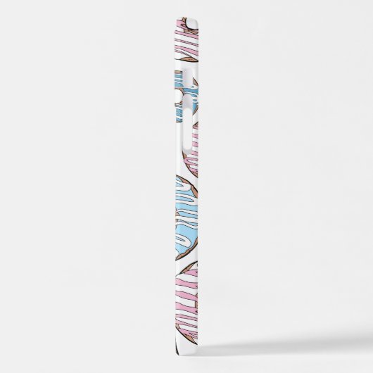 patroon van donuts, roze donuts, blauwe donuts iPhone hoesje (Linkerkant)