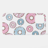 patroon van donuts, roze donuts, blauwe donuts iPhone hoesje (Achterkant horizontaal)