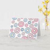 patroon van donuts, roze donuts, blauwe donuts kaart (Gele Bloem)