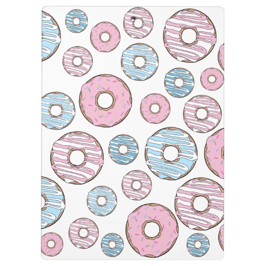 patroon van donuts, roze donuts, blauwe donuts klembord (Achterkant)