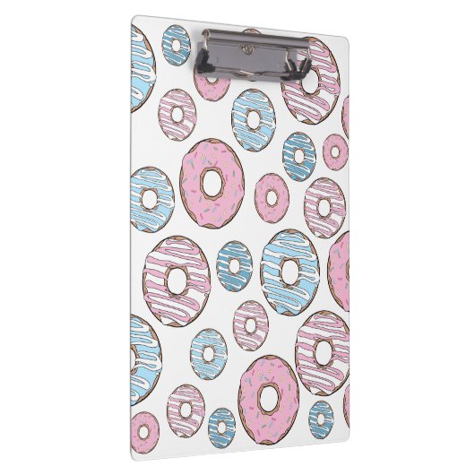 patroon van donuts, roze donuts, blauwe donuts klembord (Rechts)