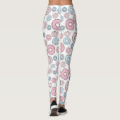 patroon van donuts, roze donuts, blauwe donuts leggings (Achterkant)