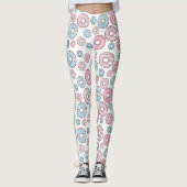 patroon van donuts, roze donuts, blauwe donuts leggings (Voorkant)