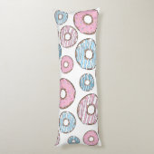 patroon van donuts, roze donuts, blauwe donuts lichaamskussen (Achterkant (Verticaal))