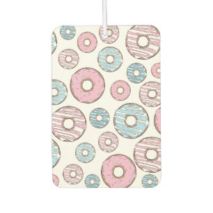 patroon van donuts, roze donuts, blauwe donuts luchtverfrisser