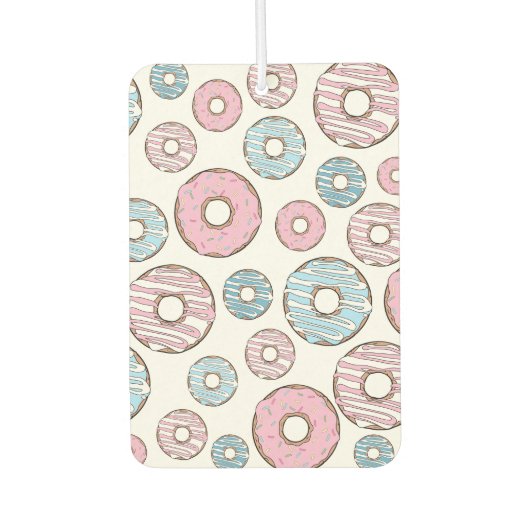 patroon van donuts, roze donuts, blauwe donuts luchtverfrisser (Voorkant)