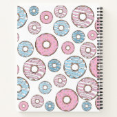 patroon van donuts, roze donuts, blauwe donuts notitieboek (Achterkant)