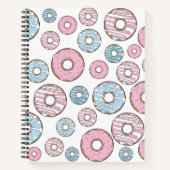patroon van donuts, roze donuts, blauwe donuts notitieboek (Voorkant)