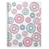 patroon van donuts, roze donuts, blauwe donuts notitieboek (Voorkant)