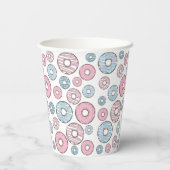 patroon van donuts, roze donuts, blauwe donuts papieren bekers (Achterkant)