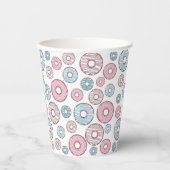 patroon van donuts, roze donuts, blauwe donuts papieren bekers (Voorkant)