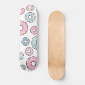patroon van donuts, roze donuts, blauwe donuts persoonlijk skateboard (Voorkant)