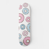 patroon van donuts, roze donuts, blauwe donuts persoonlijk skateboard (Voorkant)