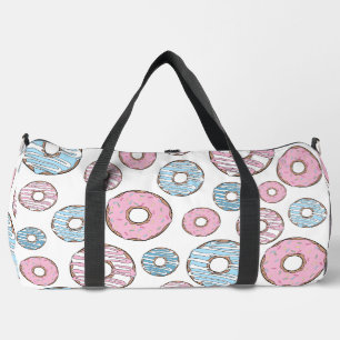 patroon van donuts, roze donuts, blauwe donuts plunjezak