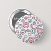 patroon van donuts, roze donuts, blauwe donuts ronde button 5,7 cm (Voorkant /achterkant)