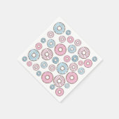 patroon van donuts, roze donuts, blauwe donuts servet (Hoek)