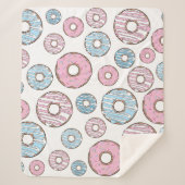 patroon van donuts, roze donuts, blauwe donuts sherpa deken (Voorkant)