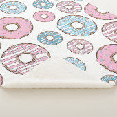patroon van donuts, roze donuts, blauwe donuts sherpa deken (3/4)