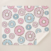 patroon van donuts, roze donuts, blauwe donuts sherpa deken (Voorkant (horizontaal))