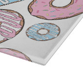 patroon van donuts, roze donuts, blauwe donuts snijplank (Hoek)