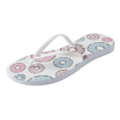 patroon van donuts, roze donuts, blauwe donuts teenslippers (Schuin)