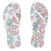 patroon van donuts, roze donuts, blauwe donuts teenslippers (Voetbed)
