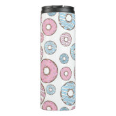 patroon van donuts, roze donuts, blauwe donuts thermosbeker (Achterkant)