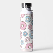 patroon van donuts, roze donuts, blauwe donuts waterfles (Links)