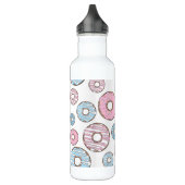 patroon van donuts, roze donuts, blauwe donuts waterfles (Links)