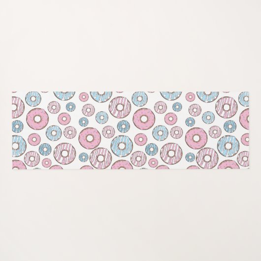 patroon van donuts, roze donuts, blauwe donuts yogamat (Achterkant (horizontaal))