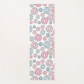 patroon van donuts, roze donuts, blauwe donuts yogamat (Voorkant)