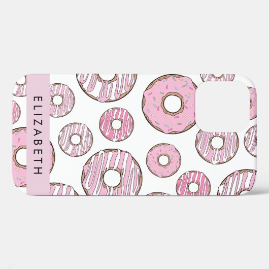 Patroon van donuts, roze donuts, ijs, Jouw naam Case-Mate iPhone Case (Achterkant (horizontaal))