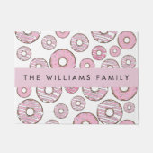 Patroon van donuts, roze donuts, ijs, Jouw naam Deurmat (Voorkant)