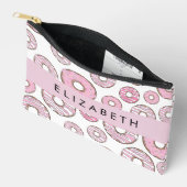 Patroon van donuts, roze donuts, ijs, Jouw naam Etui (Open)