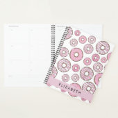 Patroon van donuts, roze donuts, ijs, Jouw naam Planner (Display)