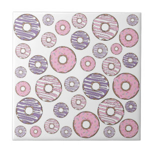 Patroon van donuts, roze donuts, paarse donuts tegeltje