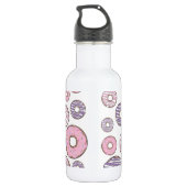 Patroon van donuts, roze donuts, paarse donuts waterfles  (Achterkant)