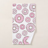 patroon van donuts, roze donuts, sproeten bad handdoek (Handdoek)