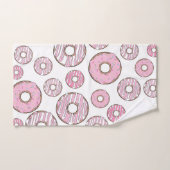 patroon van donuts, roze donuts, sproeten bad handdoek (Handdoek)