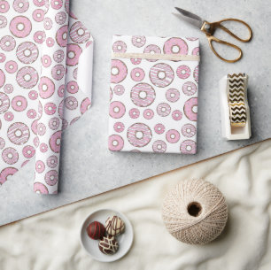patroon van donuts, roze donuts, sproeten cadeaupapier