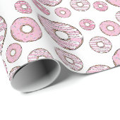 patroon van donuts, roze donuts, sproeten cadeaupapier (Rol Hoek)