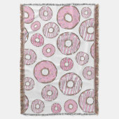 patroon van donuts, roze donuts, sproeten deken (Voorkant Verticaal)