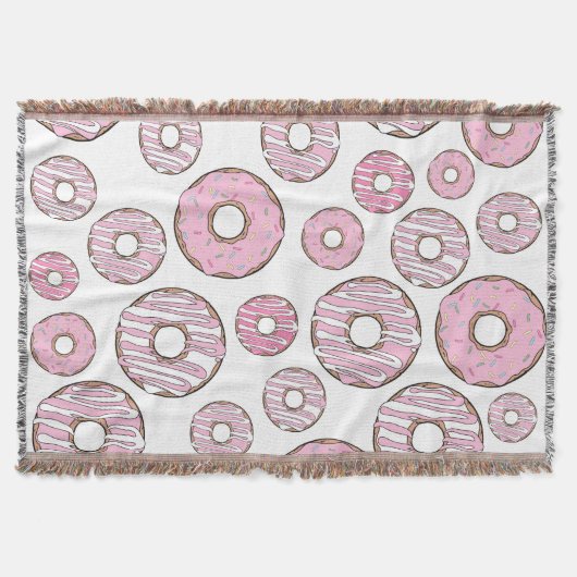 patroon van donuts, roze donuts, sproeten deken (Voorkant)