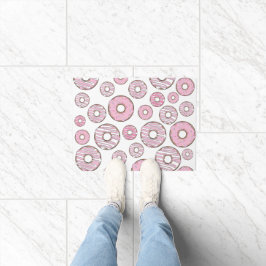 patroon van donuts, roze donuts, sproeten deurmat