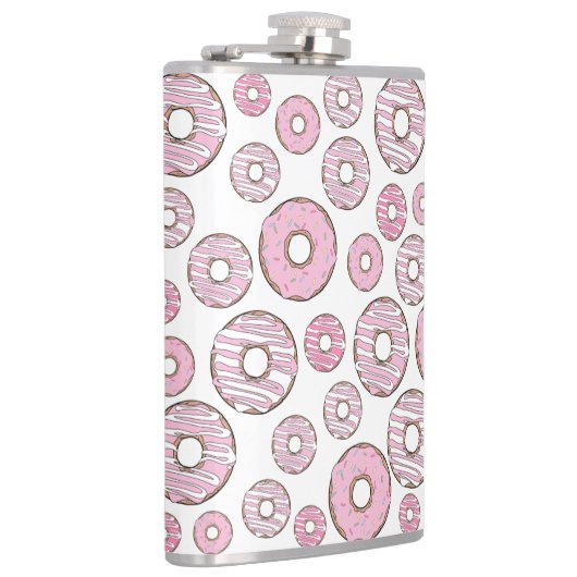 patroon van donuts, roze donuts, sproeten heupfles (Rechts)