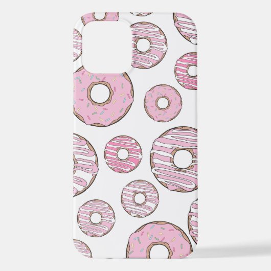 patroon van donuts, roze donuts, sproeten iPhone hoesje (Achterkant)
