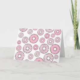 patroon van donuts, roze donuts, sproeten kaart