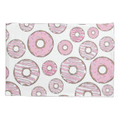 patroon van donuts, roze donuts, sproeten kussensloop (Achterkant)